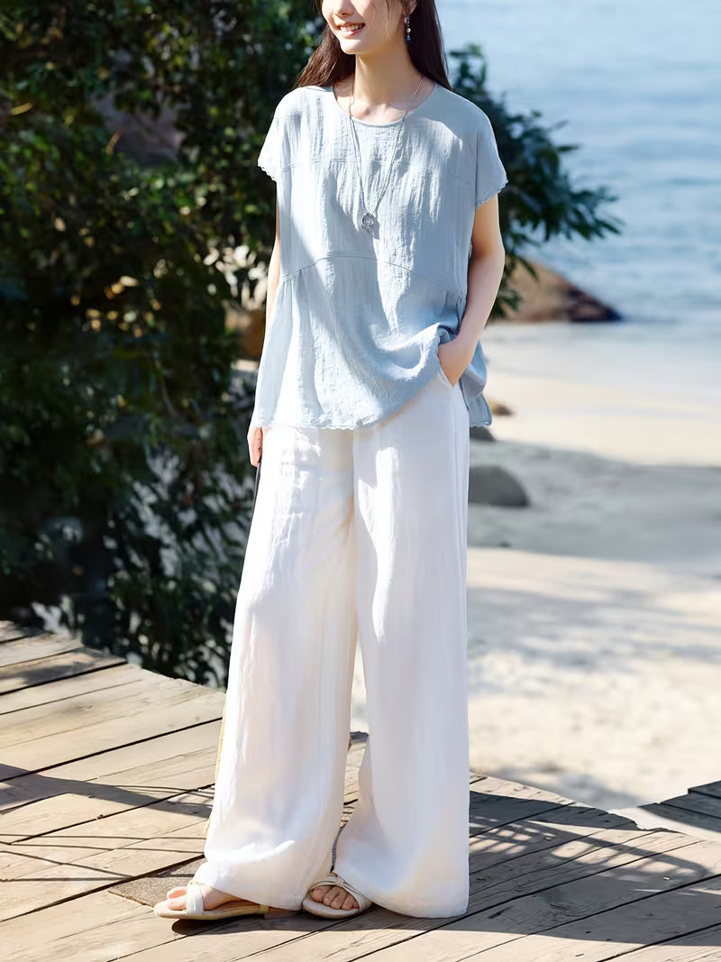 Summer New Women'S Shirt [Light Prelude. Age-Reducing Shirt] Daily Commute Office Wear New Lace Decoration Loose Version Smooth Skin-Friendly Romantic Age-Reducing Shirt