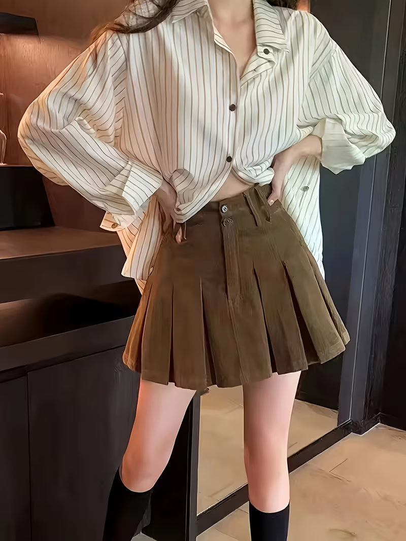 Spring/Autumn 2025 New Style Petite Striped Inner Shirt for Women, Lightly Mature Design, Loose and Languid Style Long-Sleeve Outer Jacket