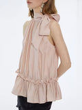 Fashionable Halter Tie-Up Camisole Summer Sleeveless Chiffon Top
