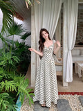 Curvy Women's 2026 Summer New High-end Polka Dot Dress Pleated Waist Elegant Long Dress